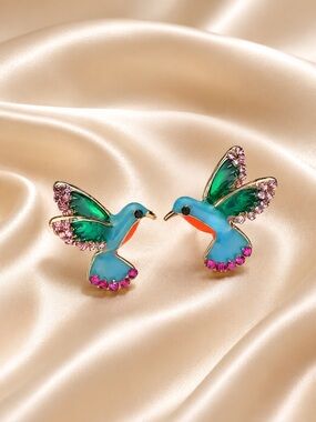 Hummingbird Stud Colorful Earrings